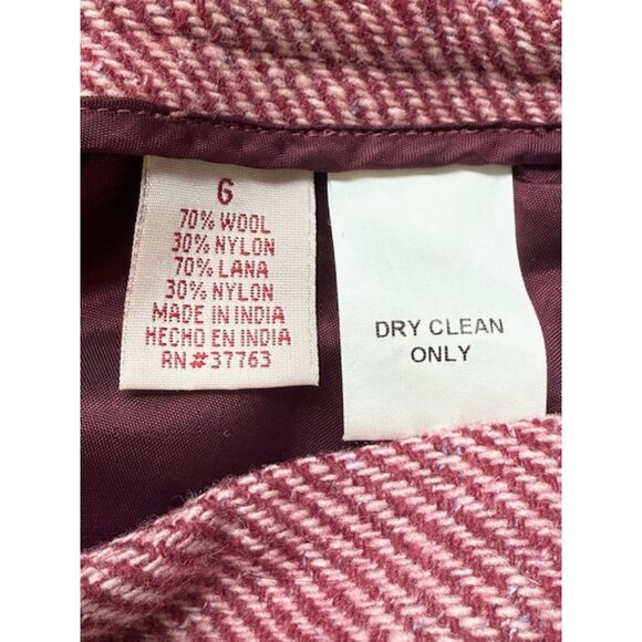 Vintage Original Penguin Wool A-Line Skirt Rose Pink Herringbone Preppy Lined - Picture 5 of 16